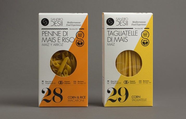 Pasta boxes with logos