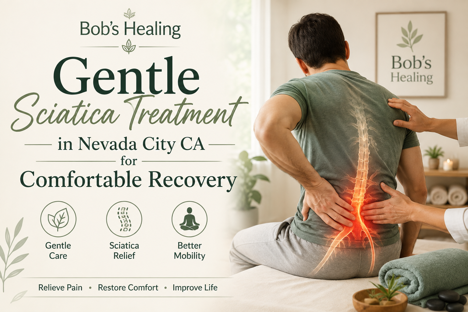 Gentle Sciatica Treatment in Nevada City CA for Comfortable Recovery